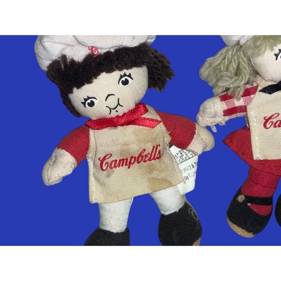 Collectable Campbell's Soup Kids Plush Girl & Boy Chef 4” Stuffed Dolls Vintage - Picture 3 of 8